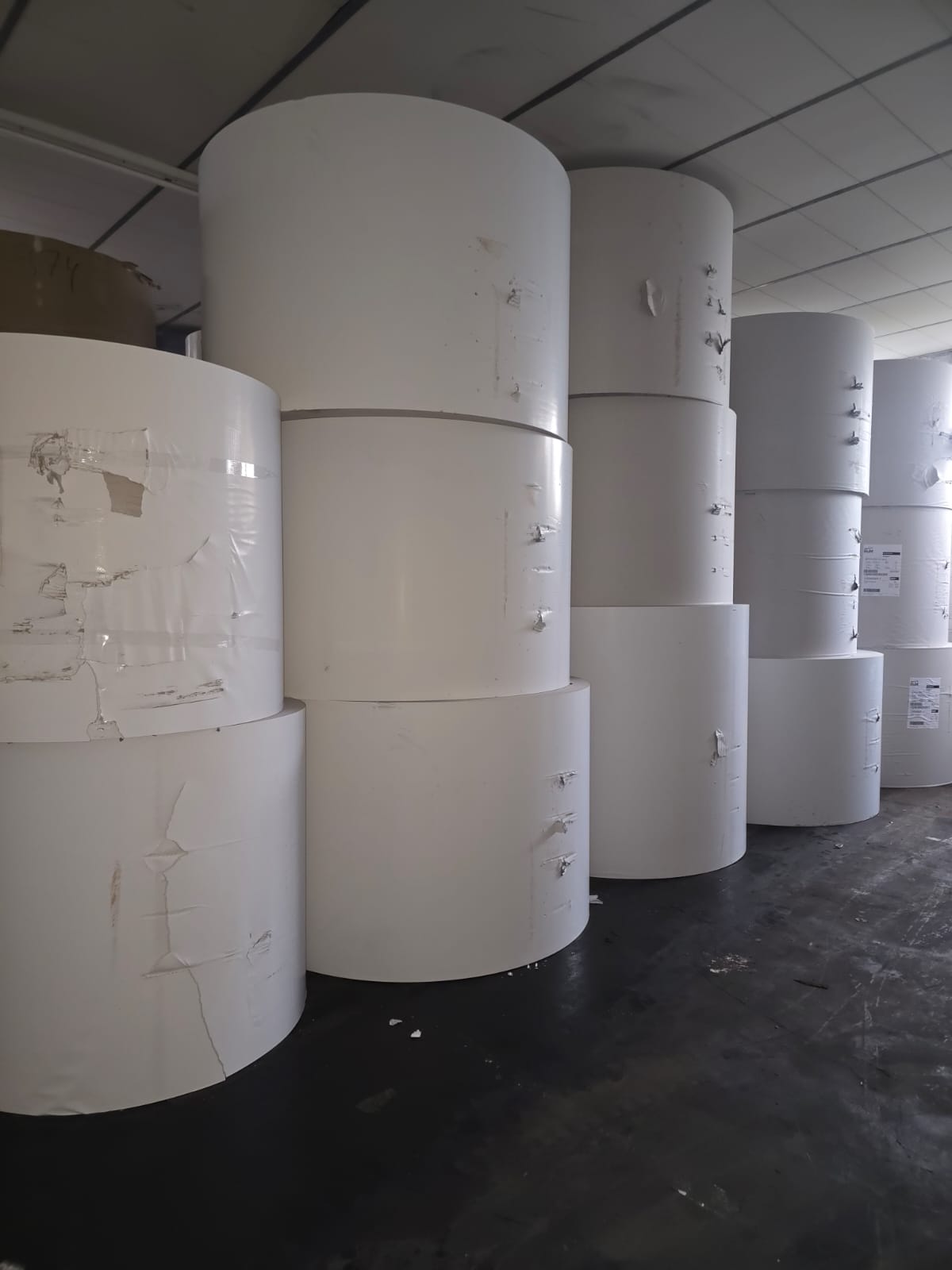 White jumbo paper rolls