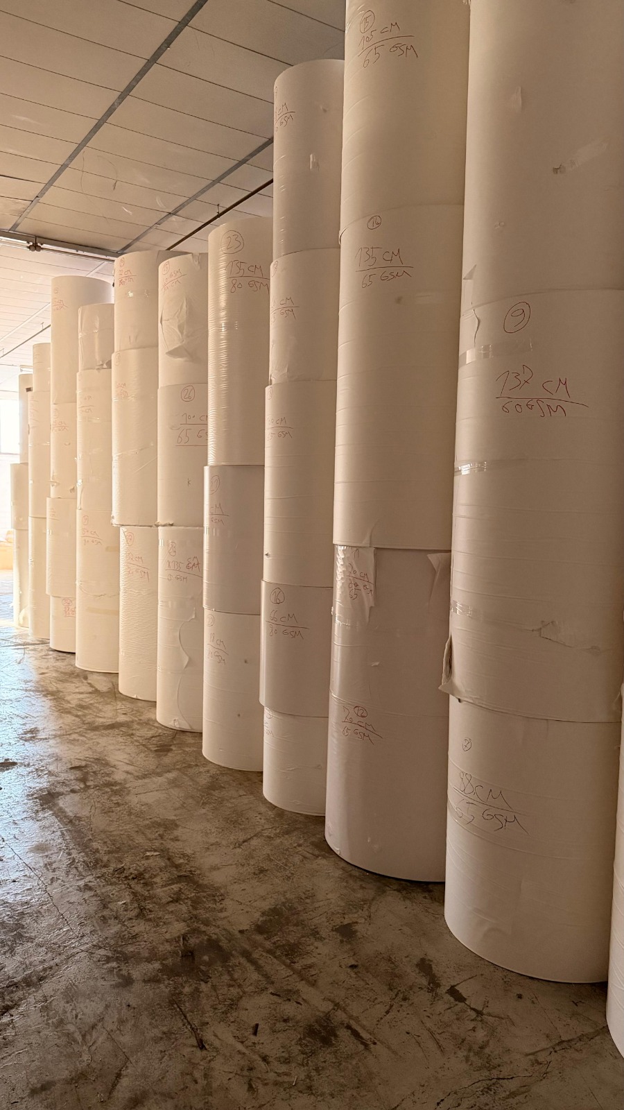 White jumbo paper rolls