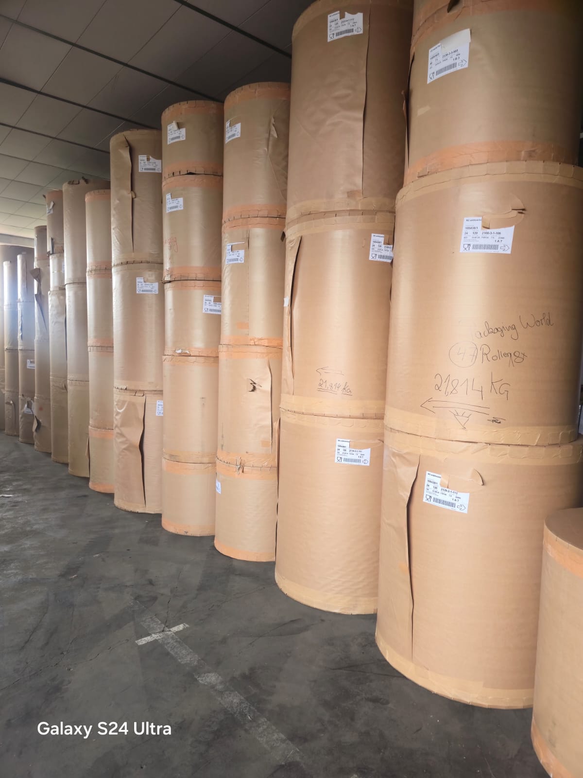Current paper stock lots in Packaging World warehouse